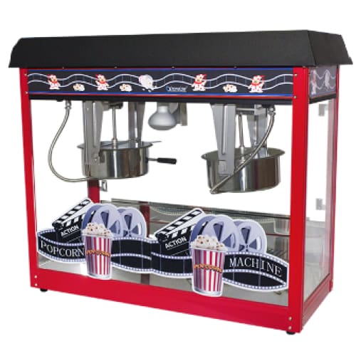 8oz X2 Red & Black Popcorn Machine Chromecater Pop6a-2