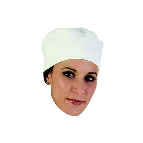Chefs Uniform White Poly Cotton Beanie Uni5014