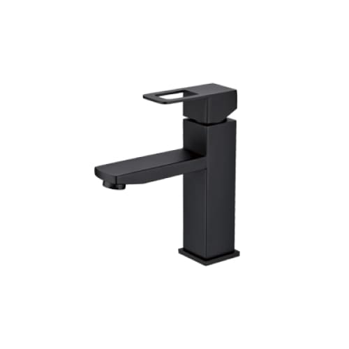 Single Lever Square Basin Mixer Matt Black Chromecater Mbf-3