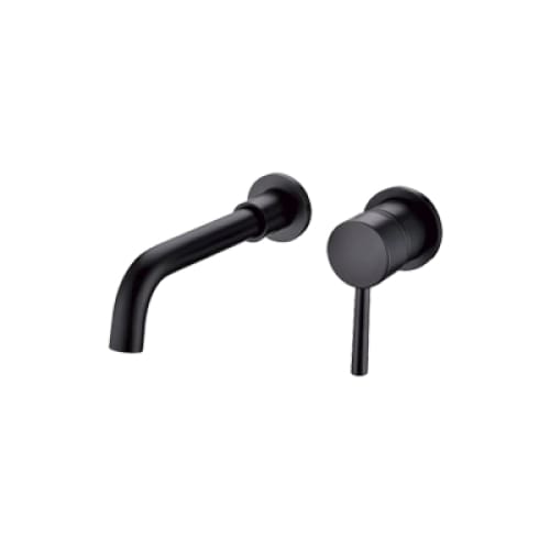 Single Lever Wall Mounted Basin Mixer Matt Black