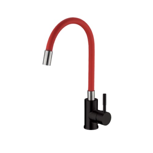 Sink Mixer Matt Black & Silicone Hose Mbf-9 Red