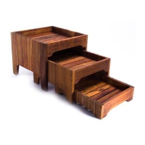 Three Tier Wood Bread Stand (395 x 395 330mm Complete)
