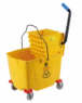 GATTO Single Plastic Bucket & Wringer - 32Lt - Yellow