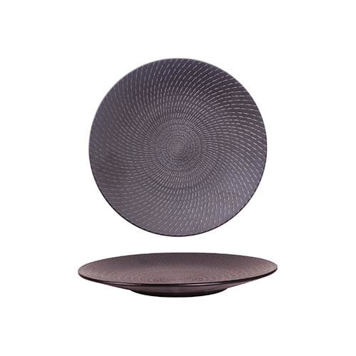 Black Swirl Round Coupe Plate 23.5cm (24)