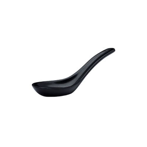 New Bone - White - Black Swirl Chinese Spoon 13cm (24)
