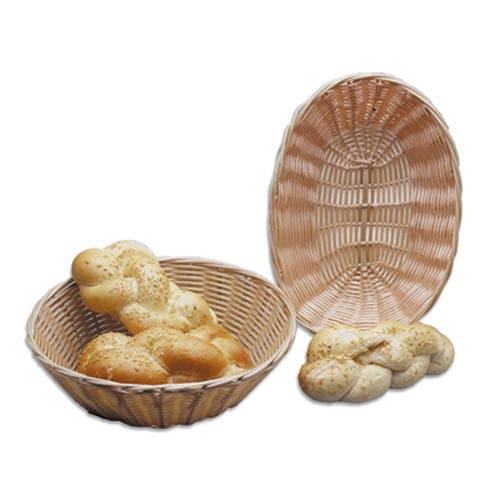 Bread Basket Woven Plastic Dark Brown Round - 220 x 200mm
