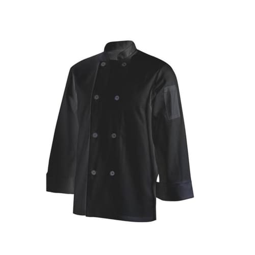 Chefs Uniform Jacket Basic Long - Black - Medium Chef E-quip
