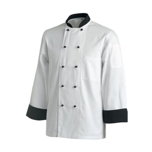 Chefs Uniform Jacket Contrast Long - Large Chef E-quip