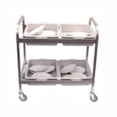 Dish Clearing Trolley S/steel With 4 Tote Boxes 870 x 545