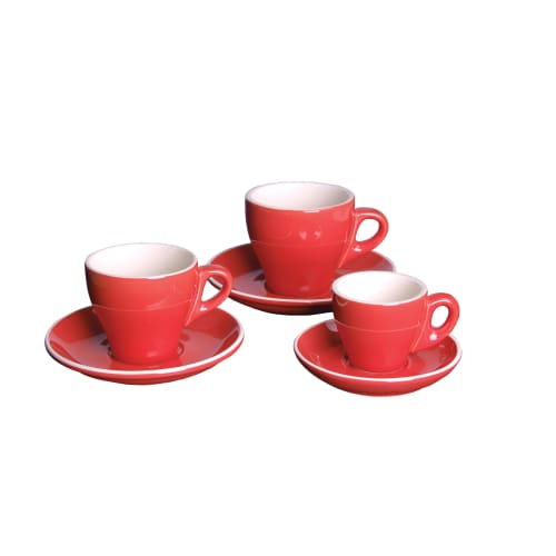 Italian - Red Cappuccino Saucer 14.1cm (12) Gs-r809s-r