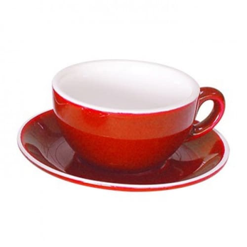 Italian - Red Cappuccino Saucer 14cm (12) Gs-r816s-r