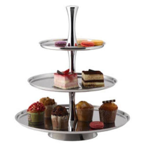 Pastry Stand - S/steel - 3 Tier D438 x H495mm Pts0003