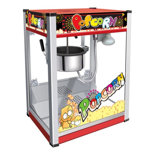 Popcorn Machine 6oz Red & Silver Pop6e-r