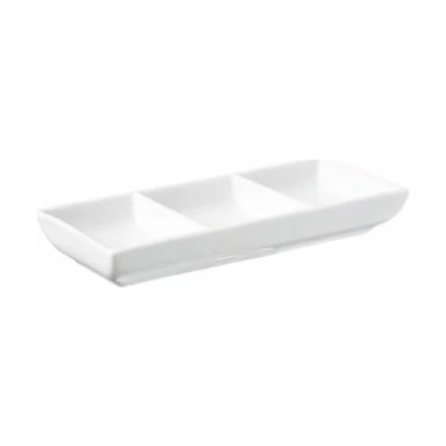 Prima - White - 3 Div. Condiment Dish 18cm (24) Da-991