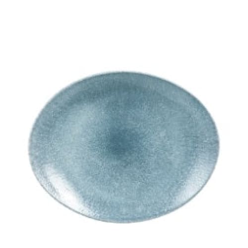 Raku Topaz Blue Oval Coupe Plate 31.7 x 25.5cm (12)