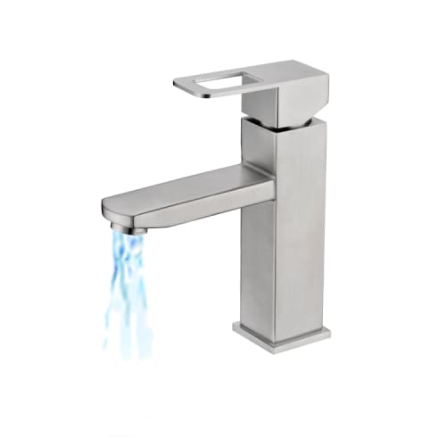 Single Lever Square Basin Mixer Brushed S/steel Chromecater