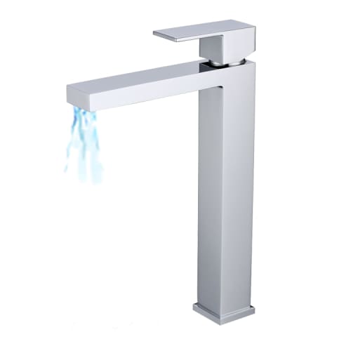 Single Lever Tall Square Basin Mixer S/steel Chromecater