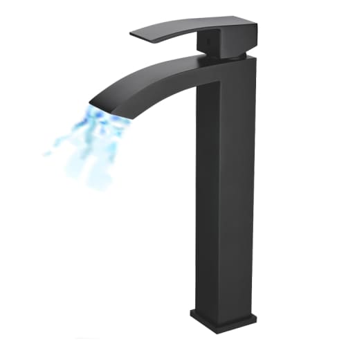 Single Lever Tall Big Square Spout Basin Mixer Matt Black