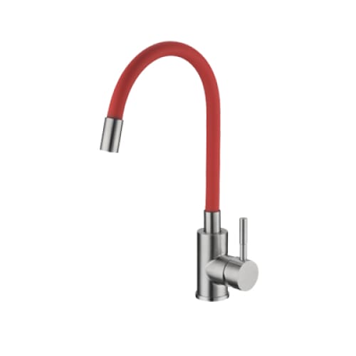 Sink Mixer S/s & Black Silicone Hose Ssf-9 Red