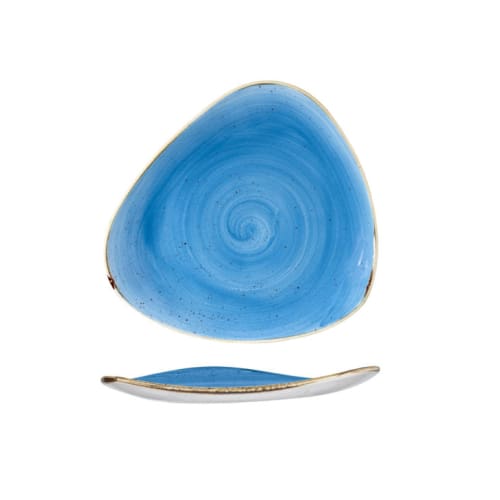 Stonecast - Cornflower Blue Triangle Plate 26.5cm (12)
