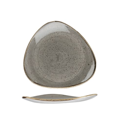 Stonecast - Peppercorn Grey Triangle Plate 19.2cm (12)