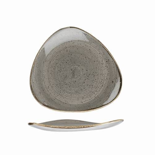Stonecast - Peppercorn Grey Triangle Plate 22.9cm (12)