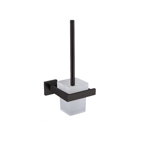 Toilet Brush & Holder Matt Black Chromecater Mba-11