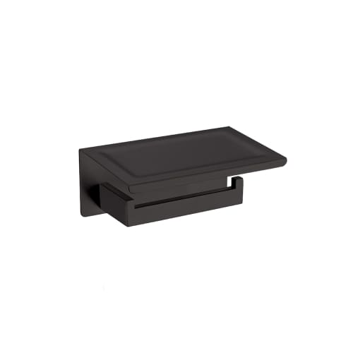 Toilet Roll Holder With Shelf Matt Black Chromecater Mba-5