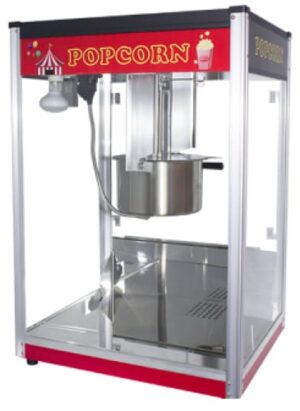 16oz Red & Black Popcorn Machine Chromecater Pop16b