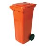 240lt Mobile Refuse Bin On Wheels Orange (paper) Global
