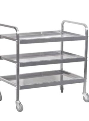 3 Shelf Tier Tea Trolley S/steel Heavy Duty Tts1003