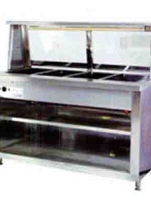 4 Division 1520mm Bain Marie With Sneeze Guard Econo Fm