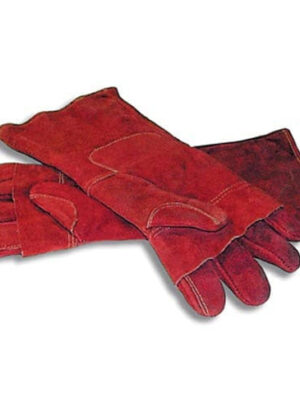 400mm Oven Mitt (red) Leather Pair Oml0400