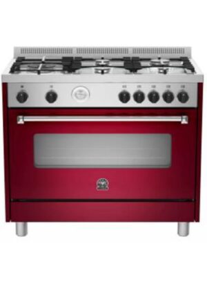 90cm Gas Hob & Oven/grill Burgundy La Germania Americana