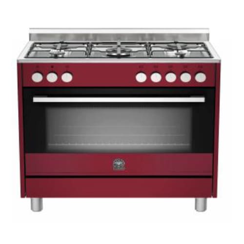 90cm Rustica Gas Hob / Electric Oven Burgundy La Germania