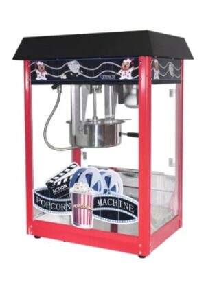 8oz Red & Black Popcorn Machine Chromecater Pop6a-b