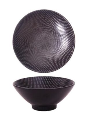 Black Swirl Round V-bowl 15.5cm (12) Laak6122016/039021a