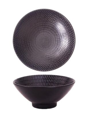 Black Swirl Round V-bowl 18cm (12) Laak6122018/039021a