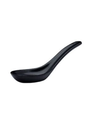 New Bone - White - Black Swirl Chinese Spoon 13cm (24)