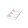 New Bone - White - Rectangle 3 Compt. Dish 12cm (24)