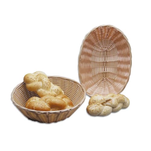 Bread Basket Woven Plastic Dark Brown Round- 220 x 200mm