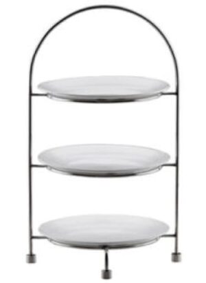 Tea Cake Stand 3 Tier - 18/10 S/steel L256 x W256 H421mm