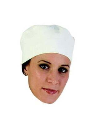 Chefs Uniform White Poly Cotton Beanie Uni5014