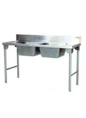 Double Bowl Sink 1600mm Mild Steel Legs Left Sdsn1011o7