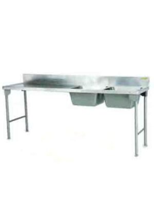 Double Bowl Sink 2300mm Mild Steel Legs Right Sdsn1015o7