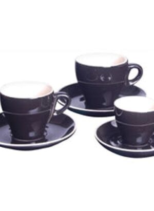 Italian - Black Cappuccino Saucer 16cm (12) Gs-r813s-b