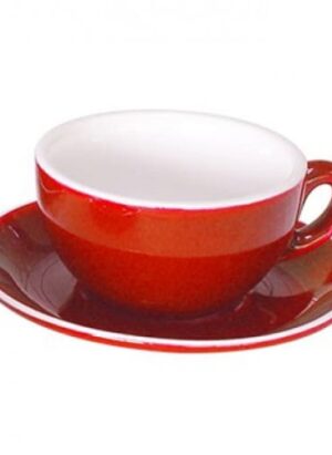Italian - Red Cappuccino Saucer 14cm (12) Gs-r816s-r