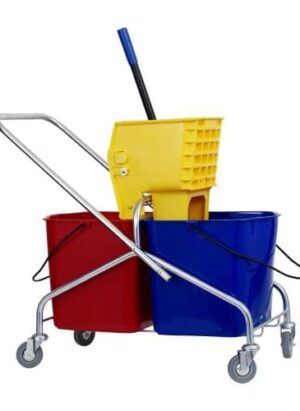 Plastic Double Bucket & Wringer 2 x 25 Lt(Frame) Pbw0002