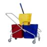 Plastic Double Bucket & Wringer 2 x 25 Lt(Frame) Pbw0002