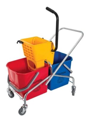 Plastic Double Bucket And Wringer 2 x 25lt (v Frame) Pbw2002